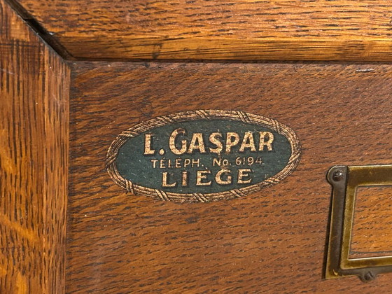 Image 1 of Industriële vintage dubbele archiefkast circa 1925