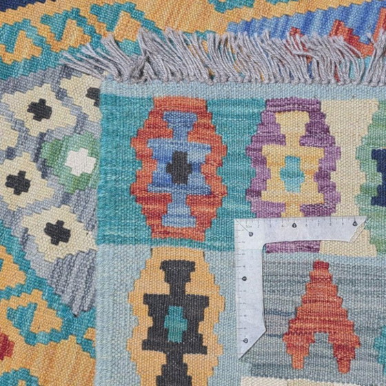 Handgeweven wollen kilimtapijt | Traditionele Afghaanse kilim | Handgemaakt | 300 × 200 cm (118 × 79 inch) (photo 7 of 8)