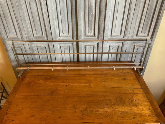 Image 1 of Wall Coat Rack Nickel Art Deco 1930 French