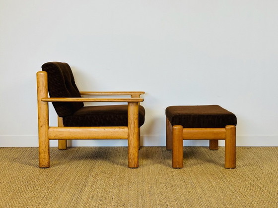 Image 1 of Ensemble de Salon modulable Vintage en Chêne et Velours Côtelé, 1960s, Set de 5