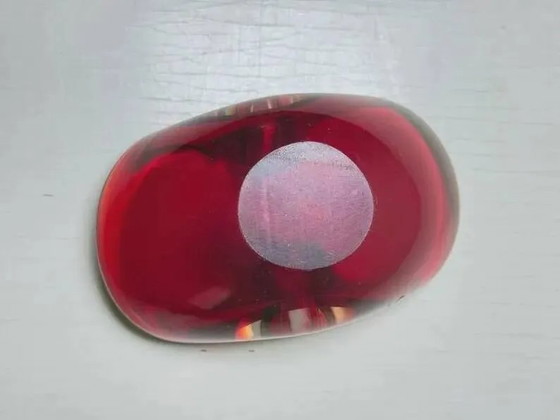 Murano Sommerso Asbak / Opvangbakje – Robijnrood (Circa 1960) – Schalen, Kristal, Glas, Mid Century Modern (photo 6 of 9)