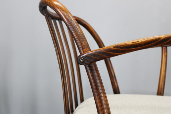 Image 1 of 1960 Antonin Suman Ensemble de six chaises de salle à manger en hêtre, restaurées