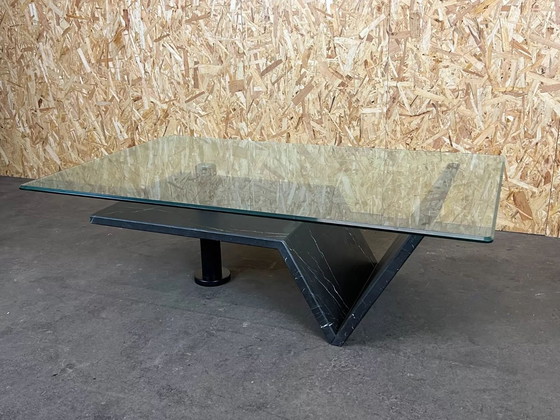 Image 1 of 60s 70s marble table coffee table glass table marble space age design