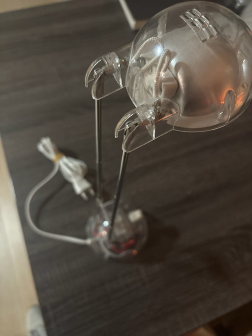 Vintage Massive Memphis-style Telescope Table Lamp / Desk Lamp – Transparent (1980s/1990s)