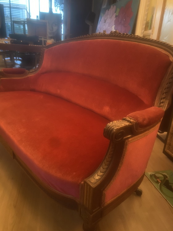 Image 1 of Lodewijk XVI bankje antiek 