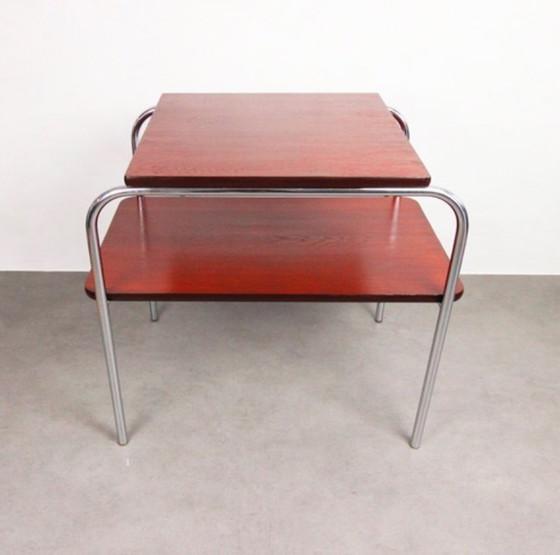 Image 1 of Chrome-plated Bauhaus side table "Carmin"