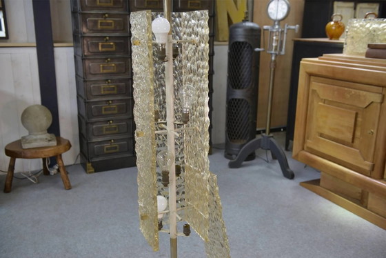 Floor lamp by Pierre Disderot for Dallux, resin and marble, 1960s., Floor lights, Metal, Beige, Vintage (photo 2 of 3)