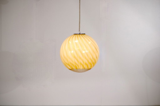 Lampe suspendue en verre vintage