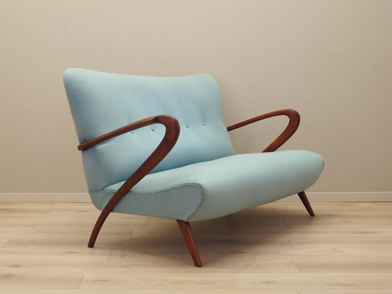 Image 1 of Mintgroene bank, Italiaans design, jaren 70, vervaardigd in Italië.