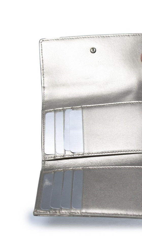 Image 1 of Dior, Gold leather Diorama trifold wallet