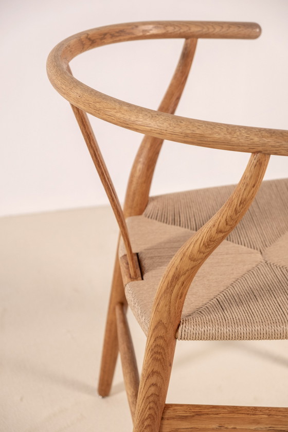 Image 1 of 4x Hans J. Wegner CH24 Chaises Wishbone en chêne, 1960 Danemark