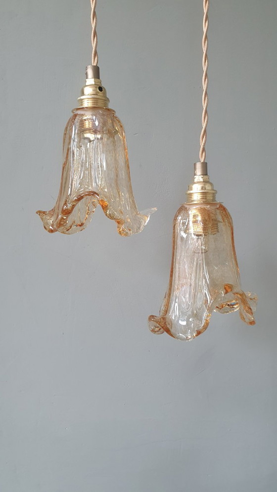 Image 1 of Ensemble de 2 suspensions vintage de Murano - Italie - Milieu du XXe siècle
