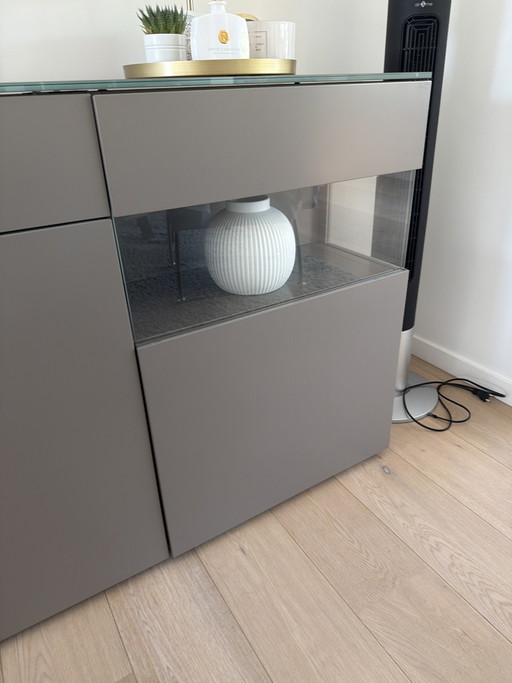 Karat Sideboard Cabinet Taupe With Glass – dressoirs, Wood (photo 2 of 5)