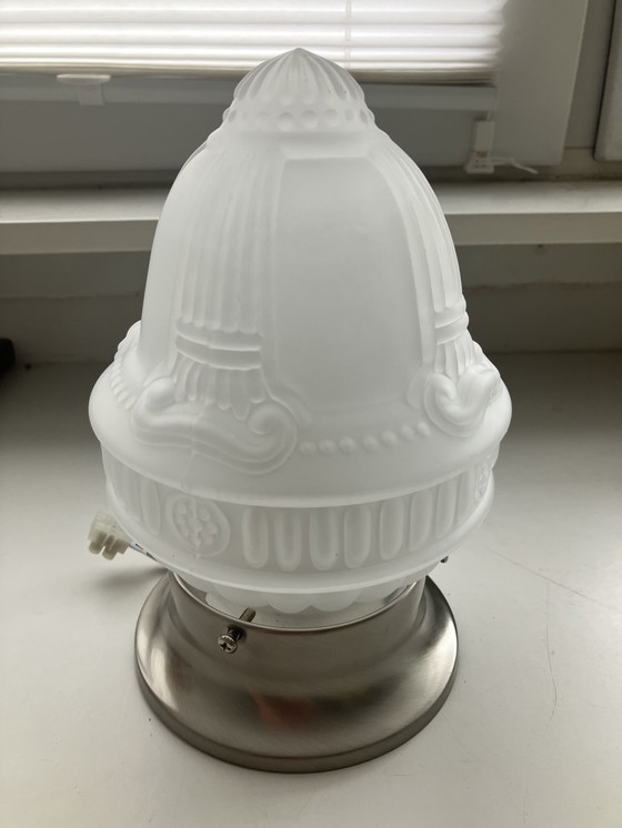 Image 1 of Lampada a stelo smaltata in stile Art Deco vintage