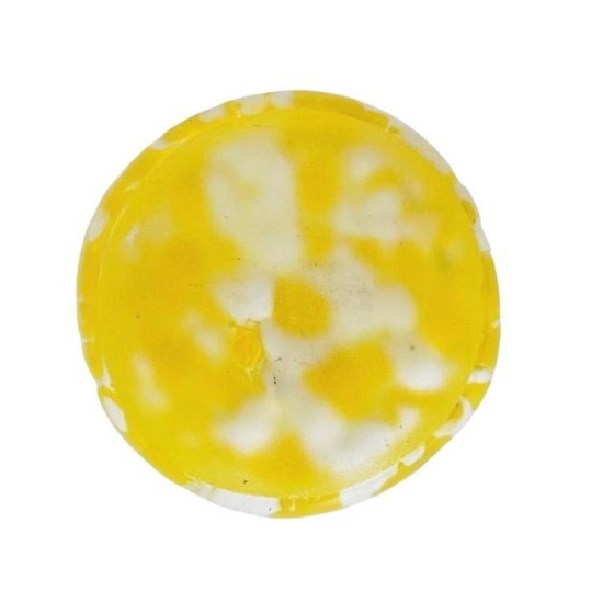 Image 1 of Vaso vintage in vetro stile Murano giallo bianco trasparente