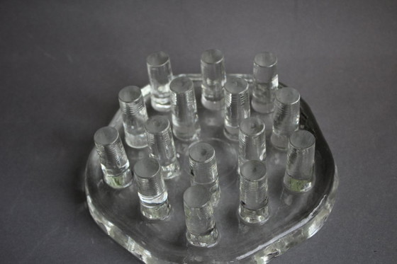 Image 1 of Theelichthouder, glaswarmer, theepotwarmer, rond, zwaar glas, Georgshütte glaskunst