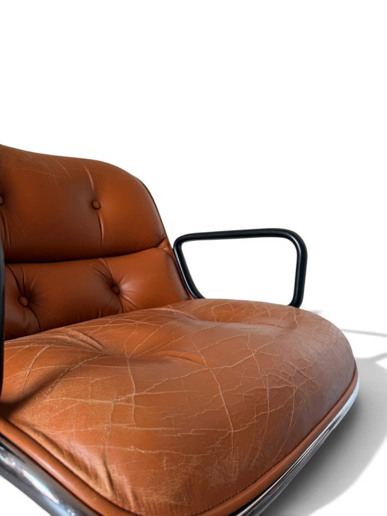 Fauteuil Charles Pollock Executive Knoll - Cuir Camel Patiné – Leather (photo 9 of 11)