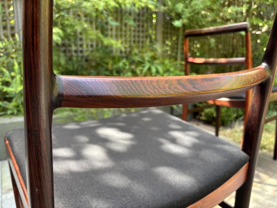 4x Arne Vodder Palisander 430 Esszimmerstühle und Esstisch Sibast – Textile, Wood (photo 11 of 13)