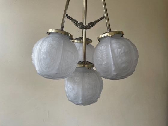 Image 1 of Ceiling lamp Hanging lamp Cherrier & Besnus art deco French