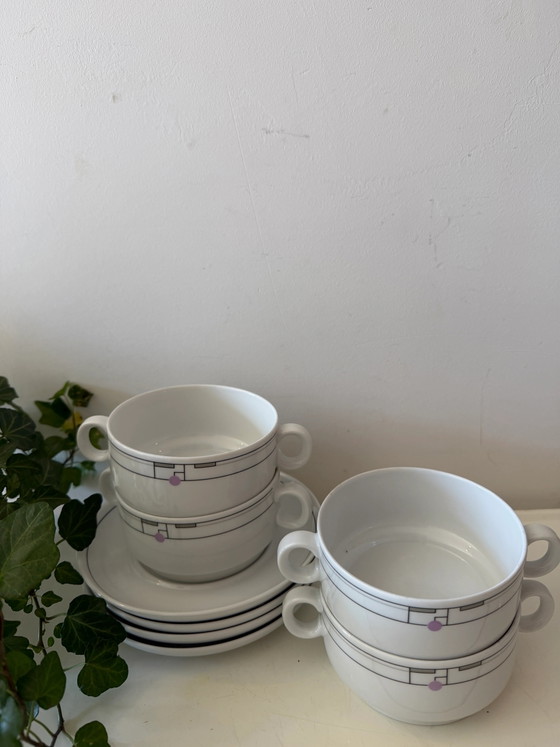 Set di 4 ciotole da zuppa in porcellana con piattini di Thomas Germany – Stoviglie, Porcelain (photo 6 of 7)