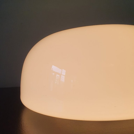 Super sleek Vintage opaline glass wall/ceiling lamp, Half moon,, Wall lights, Metal, Transparent (photo 9 of 20)