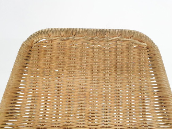 Image 1 of Sgabello da bar in rattan e metallo Rohe Noordwolde, Paesi Bassi, 1950