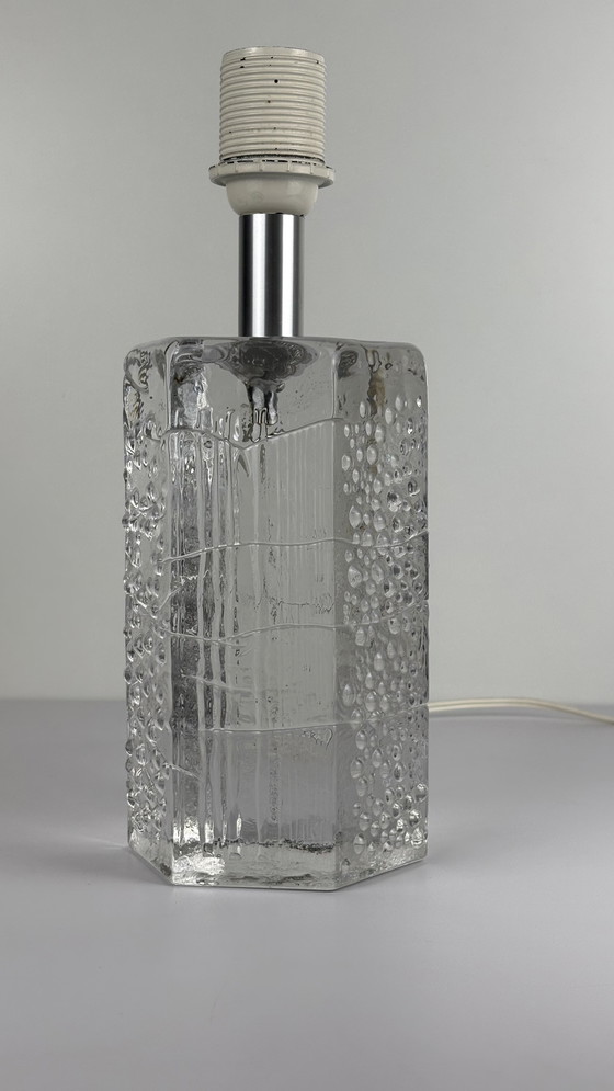 Image 1 of Massief vintage kristallen tafellamp van Willem Heesen voor Royal Leerdam, 1967 