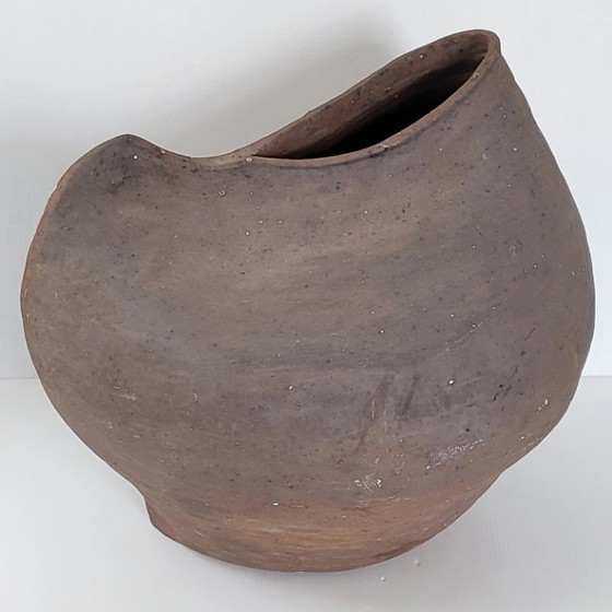 Image 1 of XXL VINTAGE TERRACOTTA CERAMIC VASE DLG ELISABETH JOULIA YVES MOHY LA BORNE