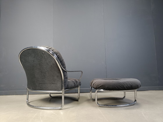 Image 1 of Sillón con taburete modelo 915 de Carlo de Carli para Cinova, década de 1970