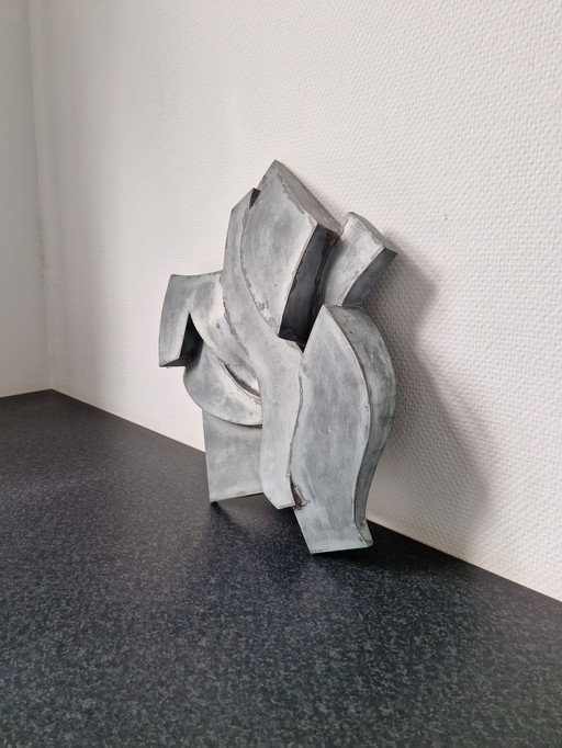Sculpture brutalist abstraction mid - Century wall art