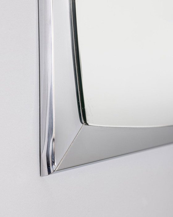 Image 1 of Vintage 70s Wall Mirror in Chromed Metal Italian Design