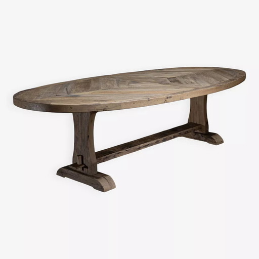 Table Ovale Diamant en Chêne Ancien – 300 x 100 cm