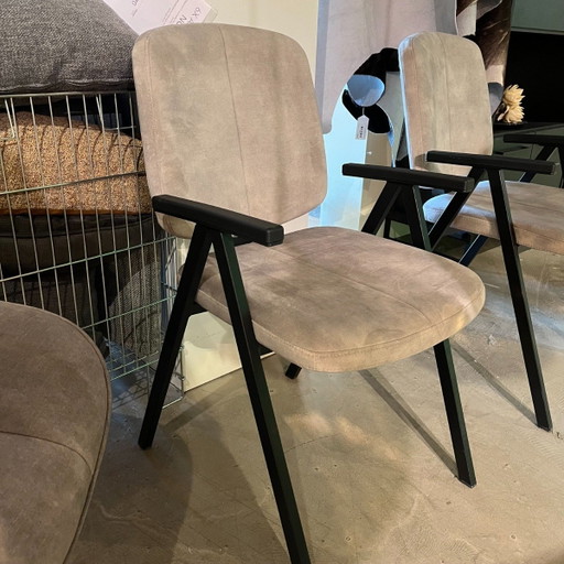 Nord stof goldy mist Set van 6 – Pronto Wonen, eetkamerstoelen, Plastic, Textile