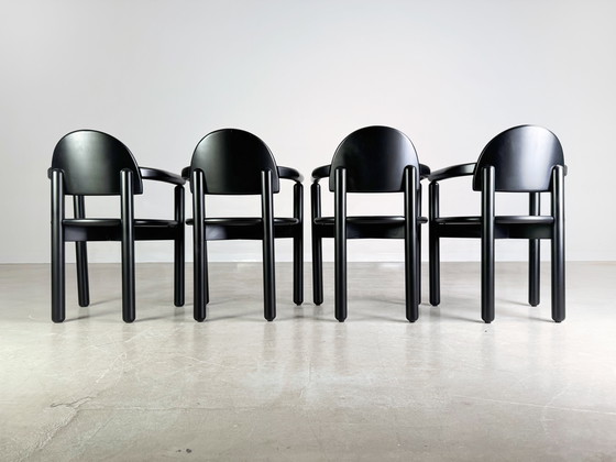 Image 1 of Set of 4 Original Vintage Rainer Daumiller Chairs Black Similar to Gubi