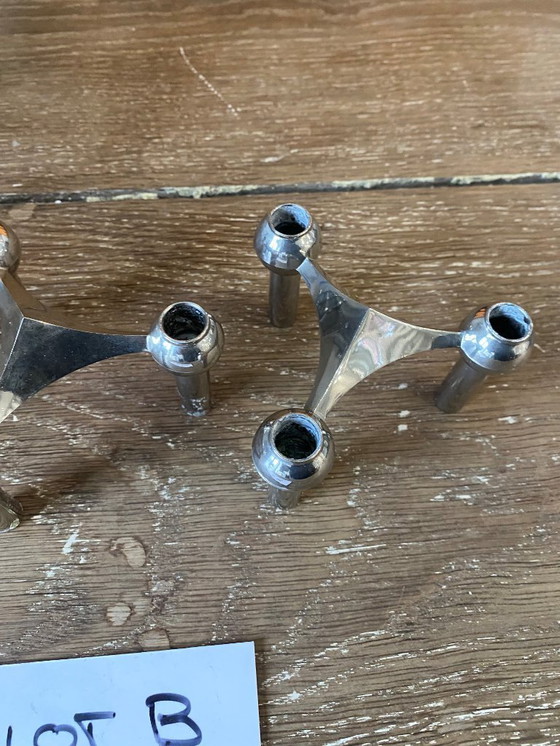 Image 1 of Lotto B, set di 3 candelieri modulari, NAGEL 1970