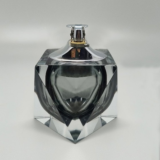 Image 1 of Briquet de table exceptionnel des années 1960 en verre Sommerso de Murano, signé Flavio Poli pour Seguso
