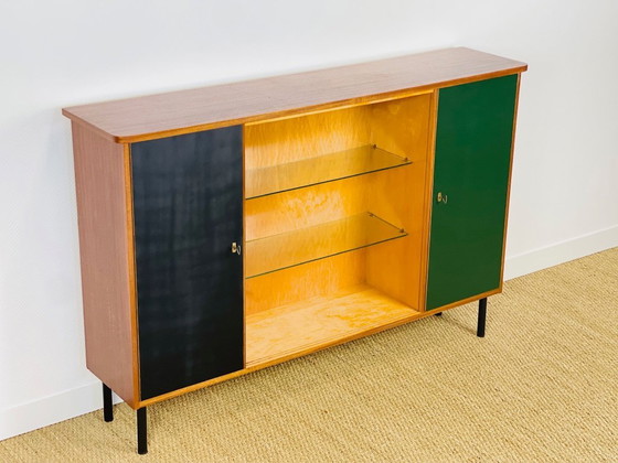 Image 1 of Vintage High Sideboard in Teak and Elm, 1960