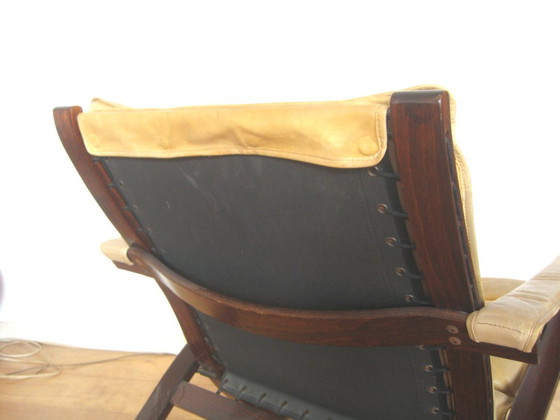 Flex Safari Folding Chair Westnofa Ingmar Relling 1960s – Wood, Leather (photo 10 of 12)