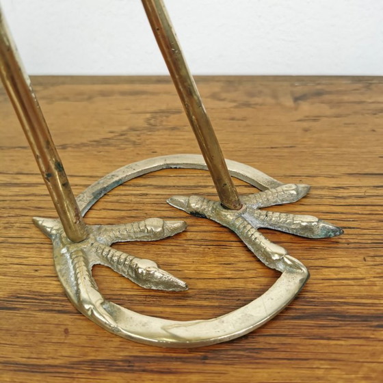 Image 1 of Statua vintage di fenicottero in ottone. Statua di fenicottero.