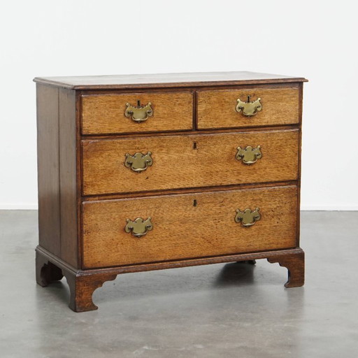 Antique English oak chest of drawers from the 18th century