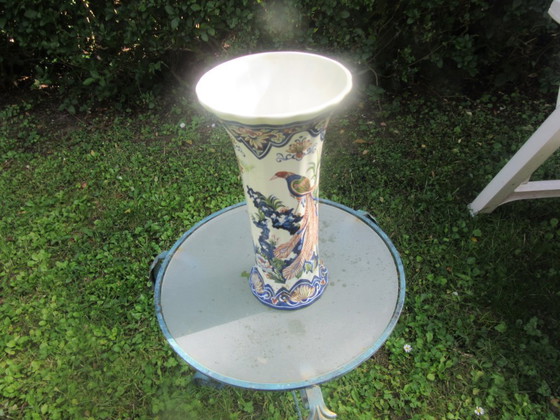 Image 1 of Boch "Vieux Rhodes" tall vase 26 cm handworked. 50's, vintage