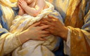 Peinture Jésus Marie Et Joseph "La Prière De Jésus" (60x80 Cm)