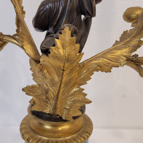 Image 1 of Candelabro / Lampada, ormolú e porcellana, Victor Paillard, Napoleone III, 1870 - Francia
