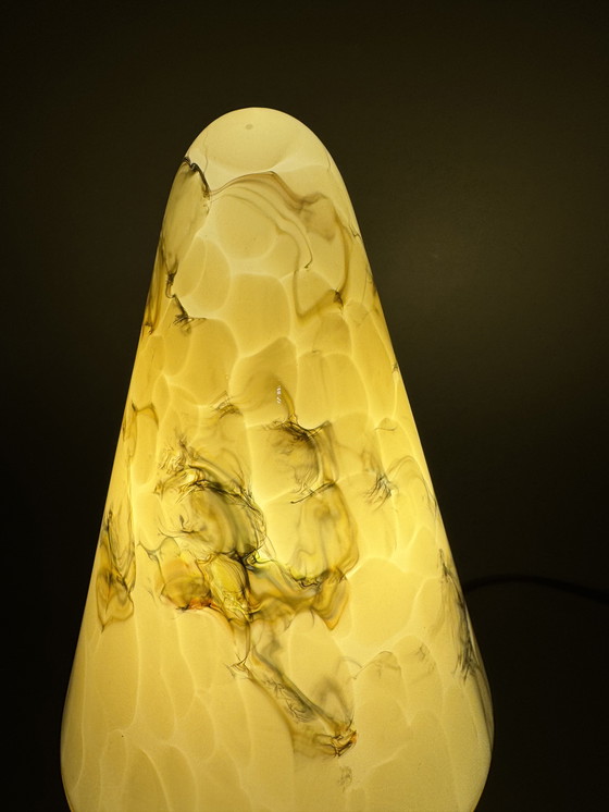 Image 1 of Vintage tafellamp met marmeren glazen kap – AGI Almelo (ca. 1970s)