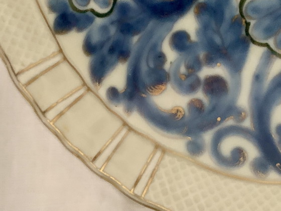 Grote Bernardaud Limoges schaal - "Versailles" model - 31 cm - Polychrome en gouden decoratie - 1900-1927 (photo 11 of 30)