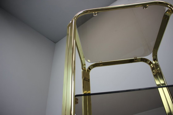 Image 1 of Theetafel van Mid Century messing en gerookt glas, 1970, Duitsland