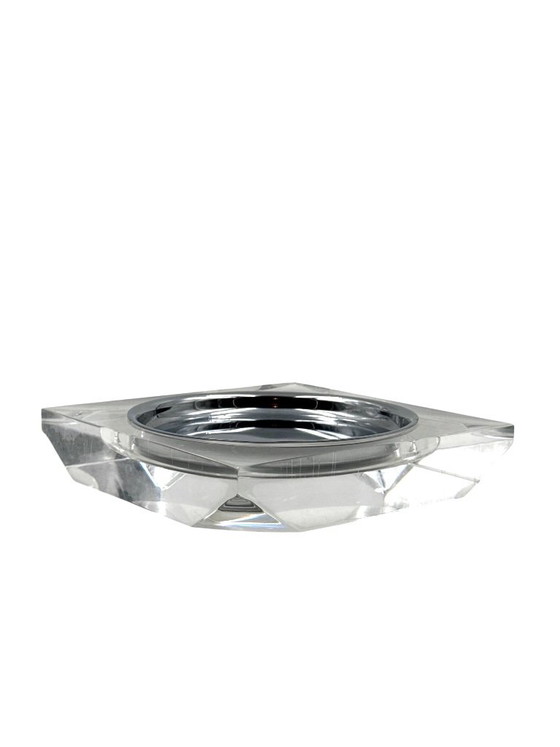 Set da fumo Hollywood Regency in Lucite, Italia 1970, Oggetti decorativi, Plexiglass, Trasparente (foto 4 di 10)