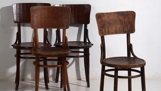 Sedie da pranzo antiche in legno curvato (c.1920). Set di 4 pezzi #6 (photo 3 of 27)