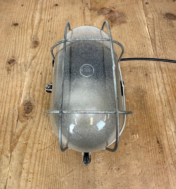 Image 1 of Applique industriale in bachelite marrone con vetro smerigliato, anni '60