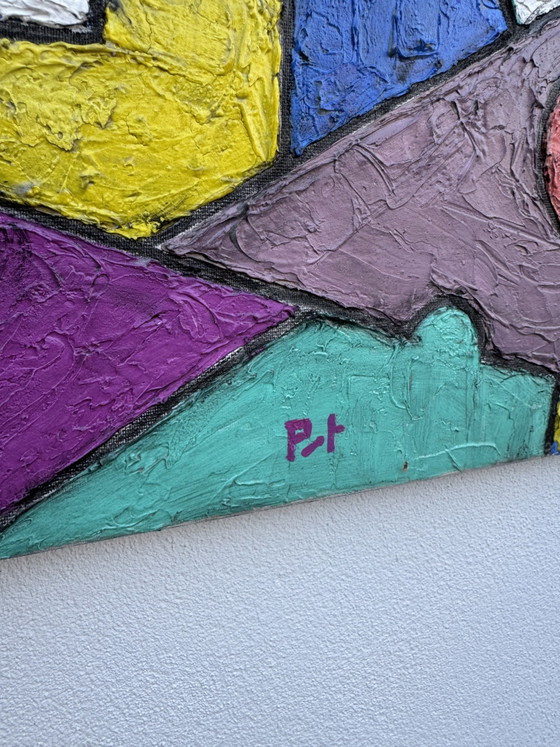 Colorful Geometric Abstract Painting – Paintings & Drawings, Canvas (photo 5 of 13)
